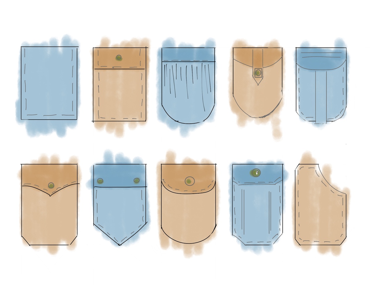 Примеры накладного кармана.