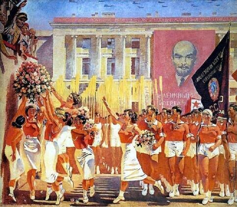    А. Н. Самохвалов, «С. М. Киров принимает парад физкультурников», 1935 г. Фото: добросовестное использование