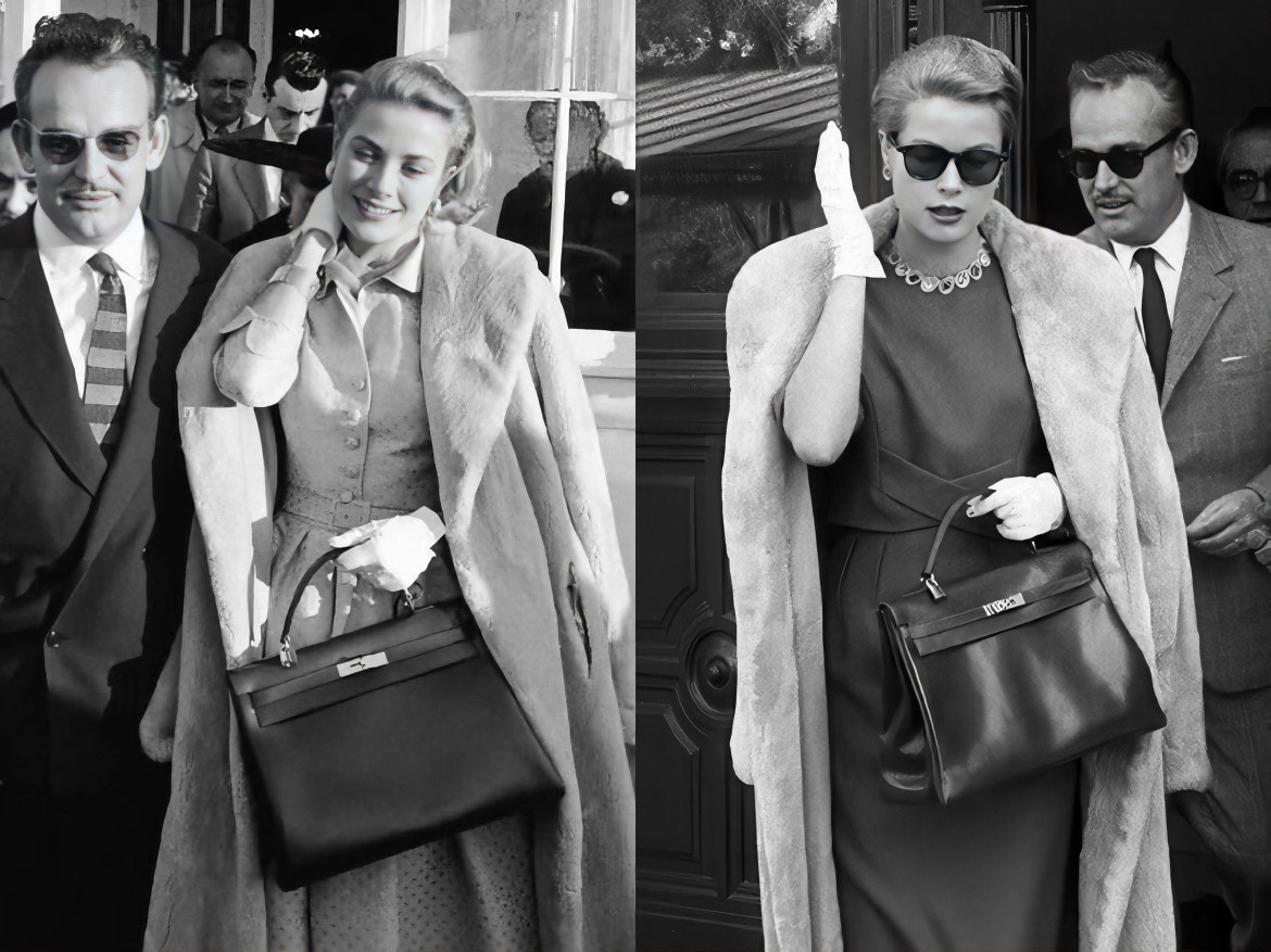 Актриса Грейс Келли с сумкой Hermès Kelly.