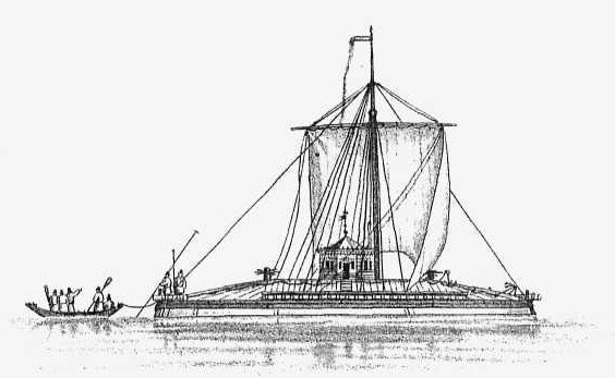 Изображение мокшан из книги чертежей и рисунков, составленных П. А. Богославским к книге о купеческом судостроении в России. 1859 год.