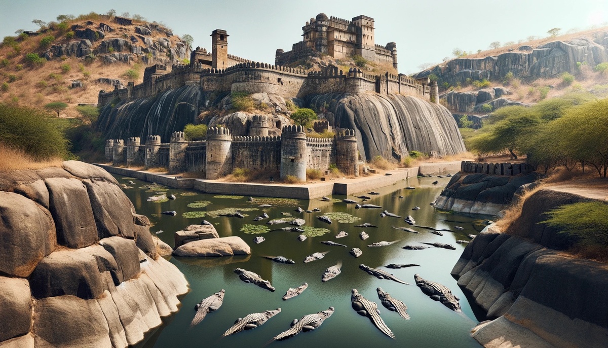 Ров с крокодилами вокруг крепости