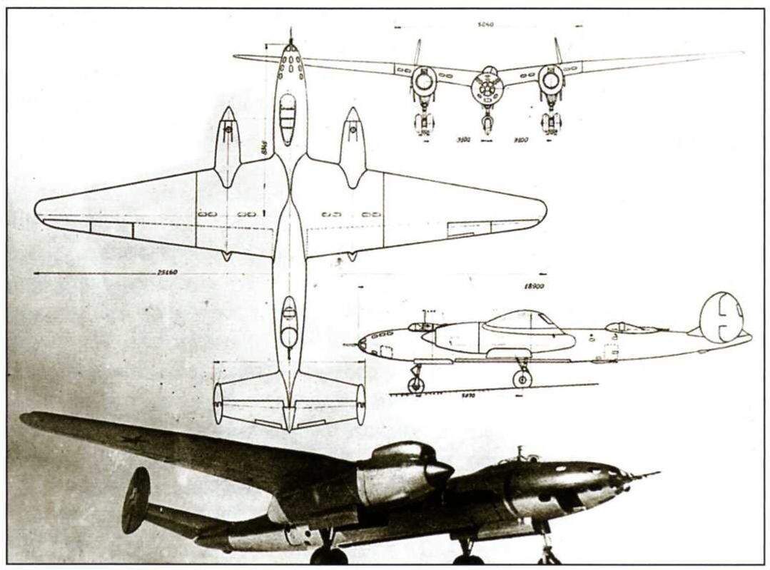  схемы самолета ДВБ-102 с М-120