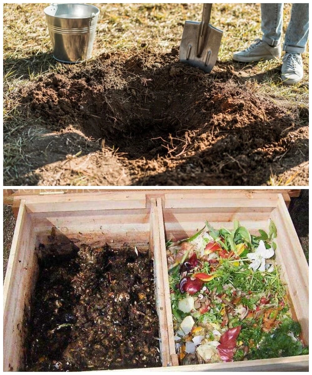    Чтобы придать компостной куче форму, огородите ее деревянным каркасом. Фото:  Коллаж АиФ