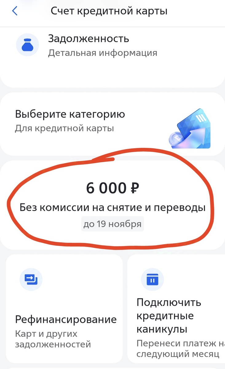 Скрин сделала после того, как вывела 94 000 рублей. Кстати, оказалось, что грейс период 200 дней по моей карте тоже действует, но только на погашение кредитов других банков