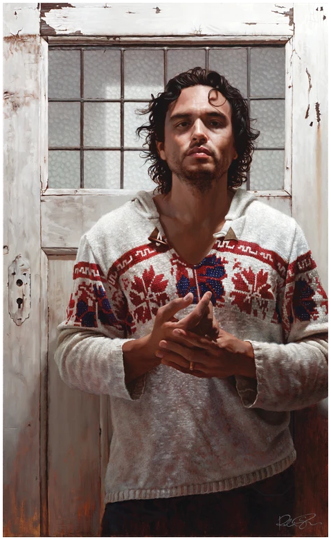 Автопортрет. Масло на бельгийском льне. 39"x25" (100см x 64см). 2010 год