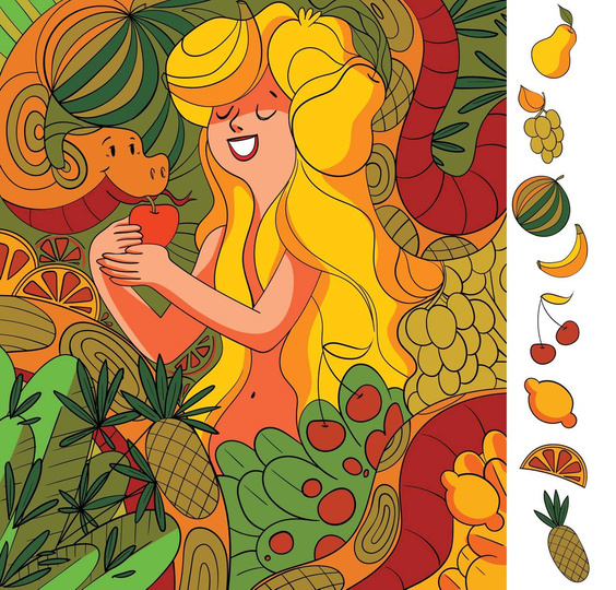 Найти спрятанные предметы на картинке