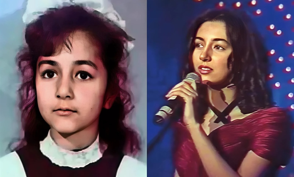 на фото Зара в детстве и в конкурсе "Утренняя звезда"