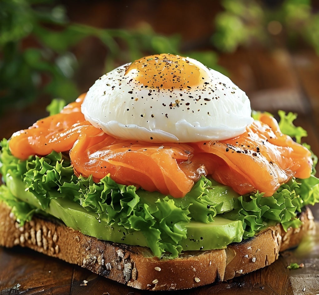 2. Сэндвич с Авокадо, Яйцом и Семгой: Энергия на Утро