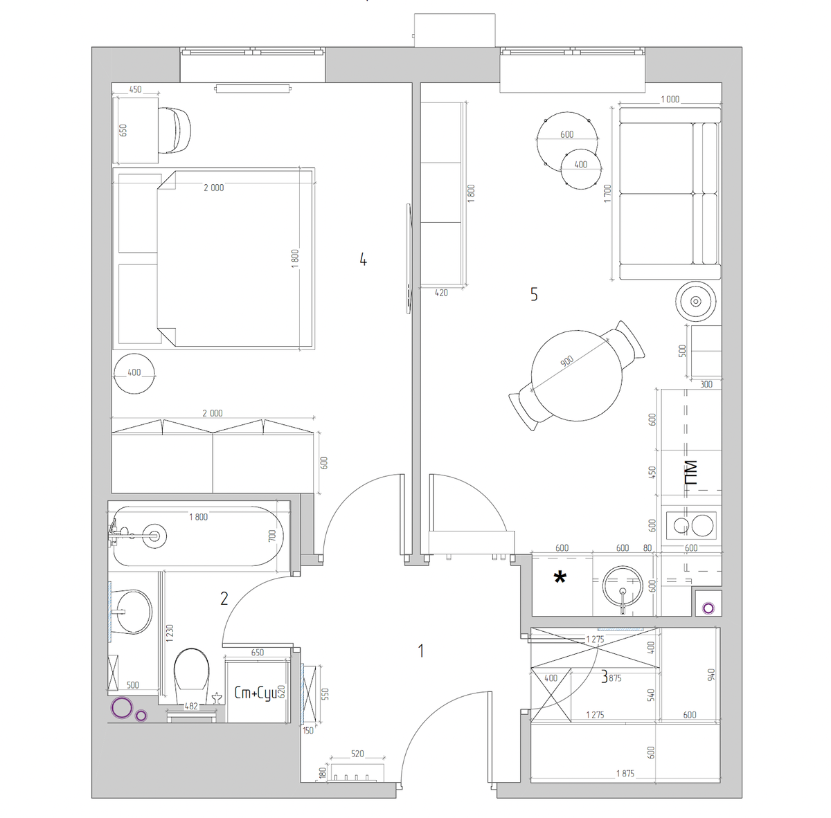Планировочное решение и расстановка мебели