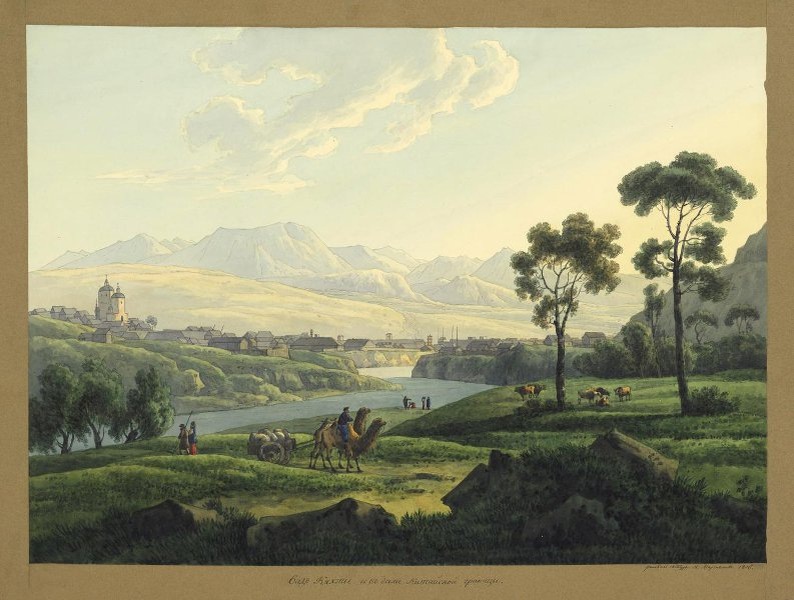 Андрей Ефимович Мартынов, «Вид Кяхты», 1806 год. Из собрания Государственного Эрмитажа