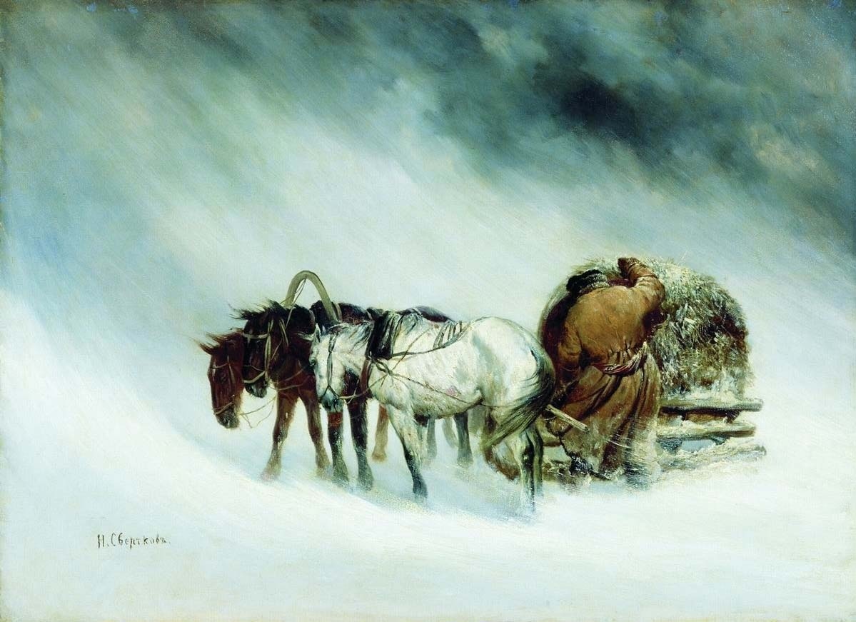 Сверчков Н.Е. "В метель". Вторая половина XIX века. 