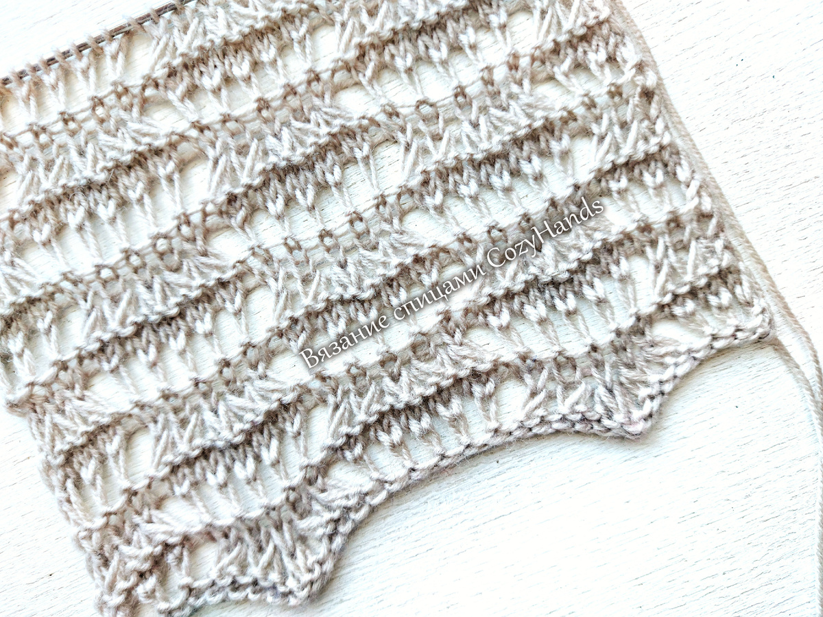 Красивый эффектный узор спицами