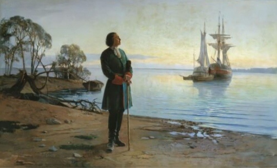 "Здесь будет город заложен" (Размышления Петра I о будущем Петербурге). Художник Николай Флорианович Добровольский (1837-1900). Фото из открытых источников.