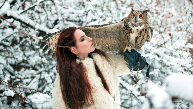 Рыжая с совой