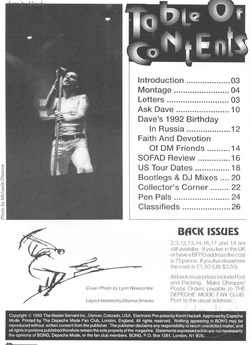 Фото с Дэйвом - Михаела Олексова / Фото на обложке: Линн Ньюкомб  / Верстка: при содействии Дианны Марко