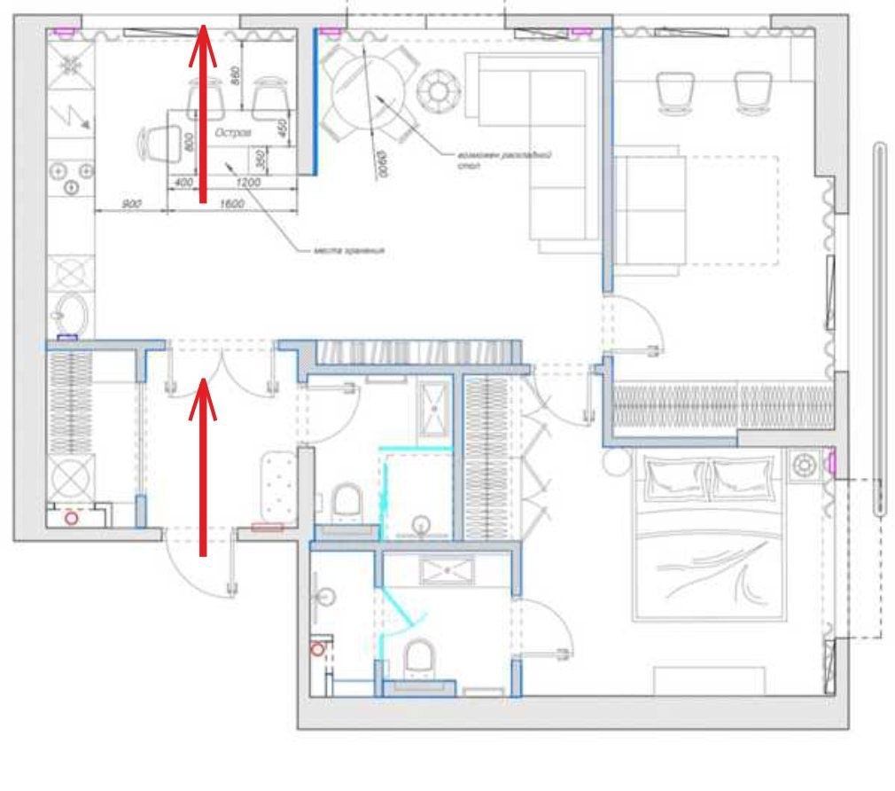 Дверь напротив окна