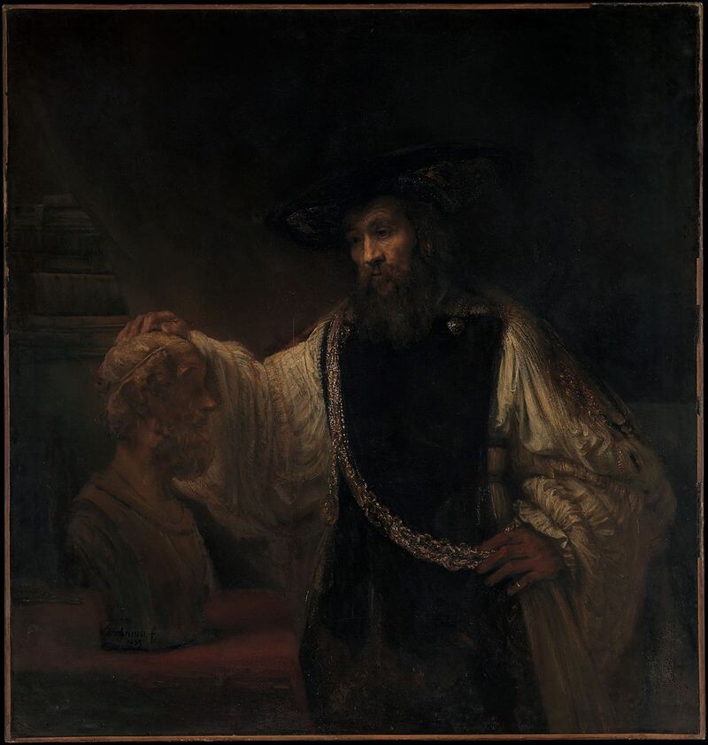 «Аристотель, созерцающий бюст Гомера» (нидерл. «Aristoteles peinzend bij een borstbeeld van Homerus») — это впечатляющая картина Рембрандта, созданная в 1653 году для итальянского коллекционера. Размеры полотна составляют 143,5×136,5 см. 
Эта работа относится к числу типичных портретов в творчестве художника, но в данном случае она имеет историческую тематику.