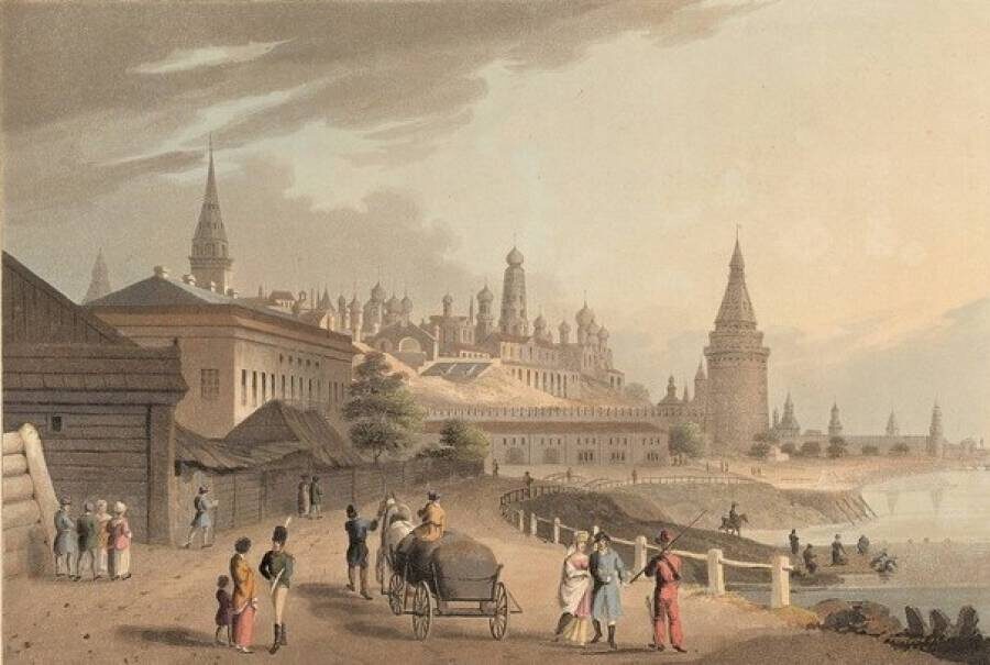 Московский Кремль. Гравюра Роберта Боуэра. 1814 год. Источник: https://liveinternet.com