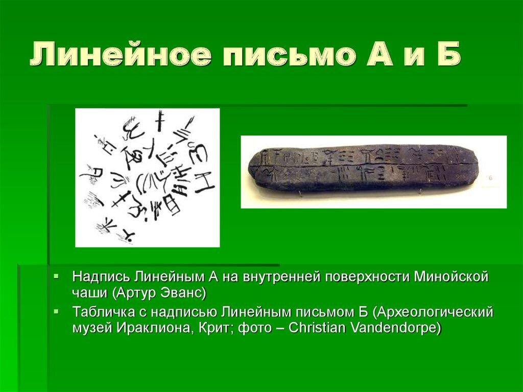 линейное письмо A и B 