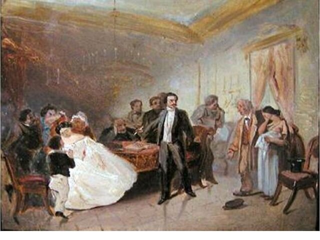 Адриан Волков «Прерванное венчание», эскиз. 1860