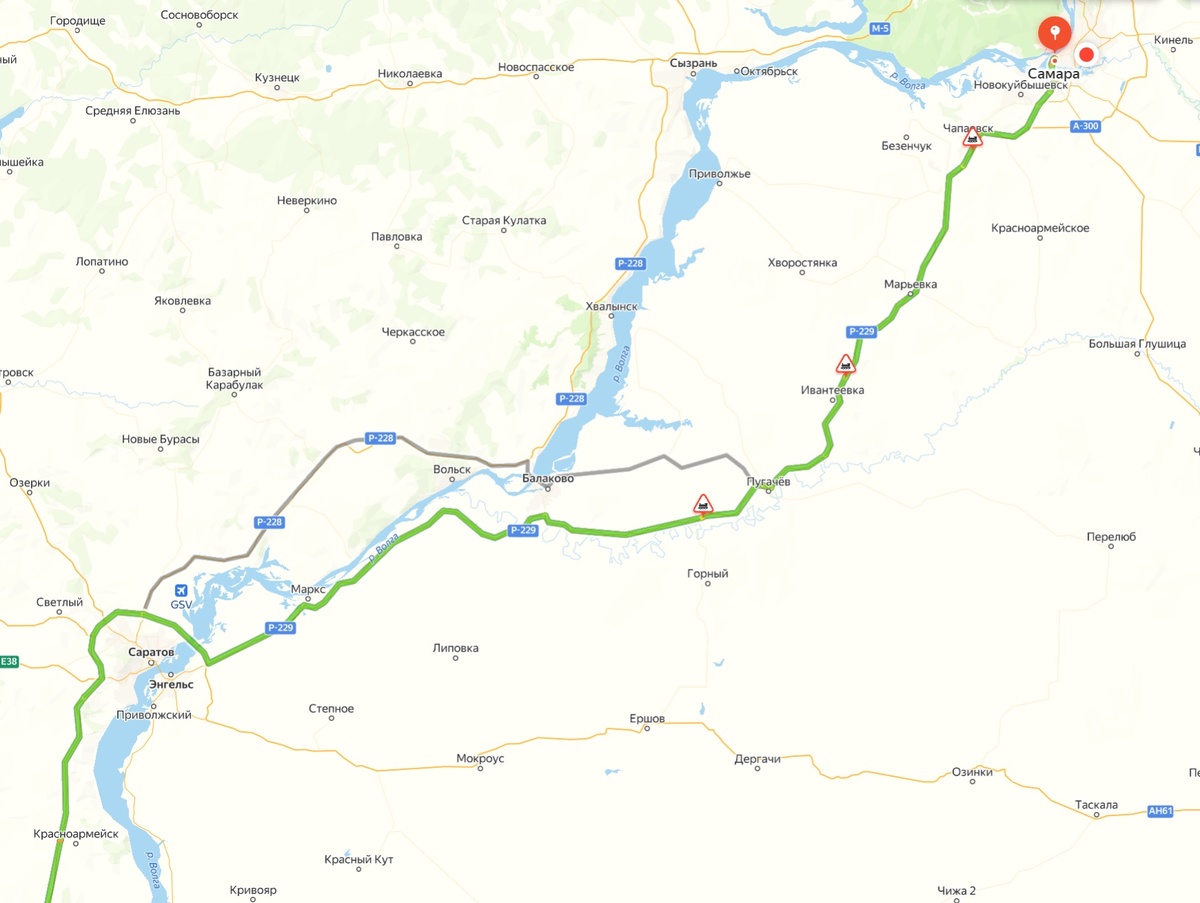 Дорога до Саратова, наш маршрут