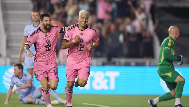    Игроки «Интер Майами» Лионель Месси и Луис Суарес. USA Today Sports