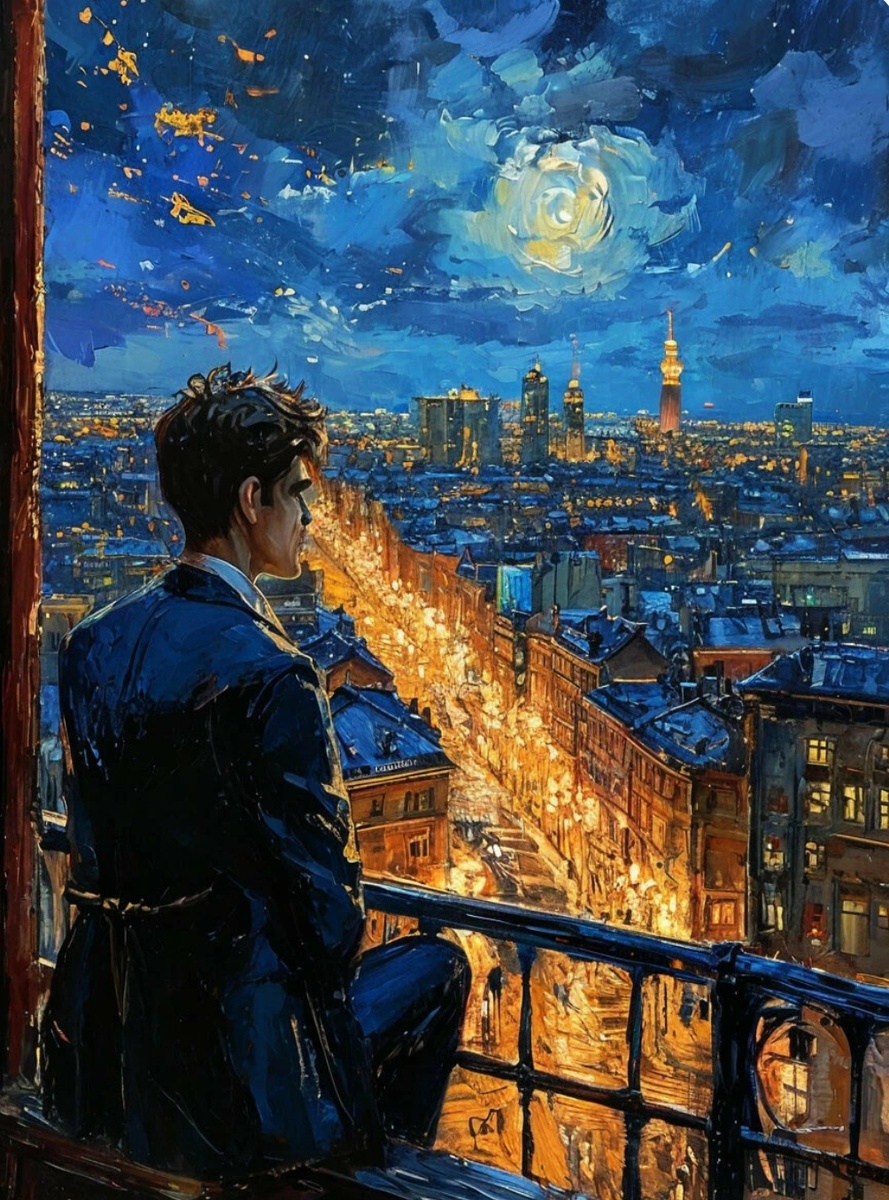 "Как же прекрасна жизнь, полная противоречий!" - шепчет герой романа, завороженно вглядываясь в ночной город.