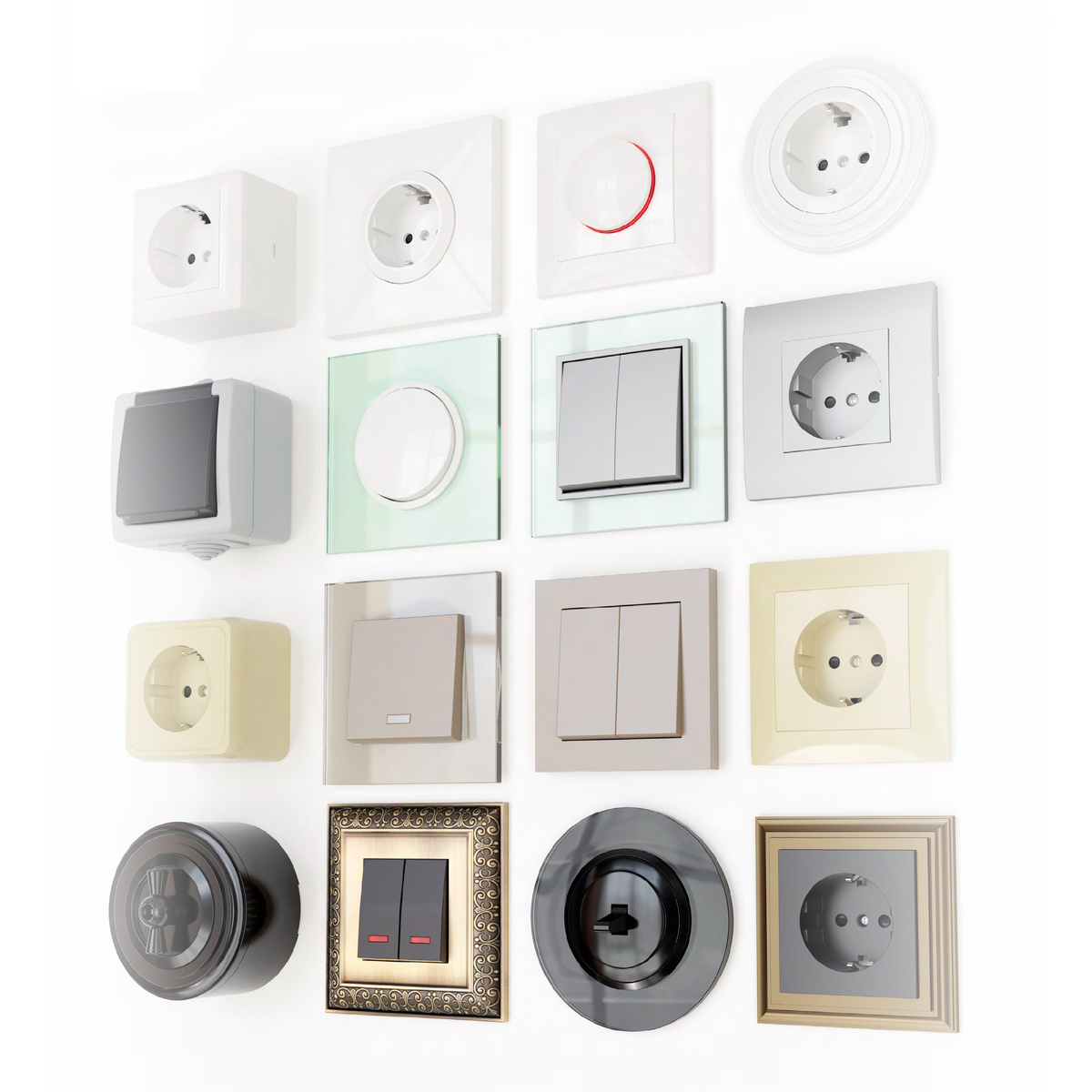 Розетки и выключатели в ассортименте