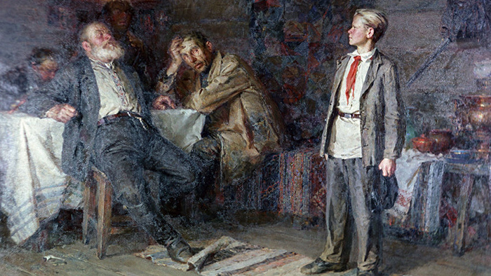 Репродукция картины художника Никиты Чебакова «Павлик Морозов» (1952 год) 