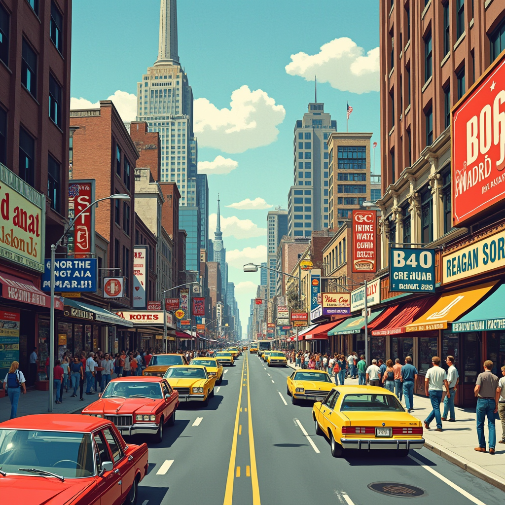 Иллюстрация экономического подъема в США во времена Рейгана.