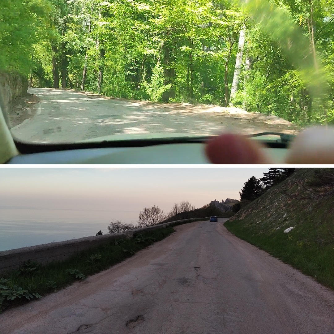 Как вы поняли по фото выехали утром, возвращались уже по темному. Спасибо дорога  за острые ощущения! Фото: Книга Приключений