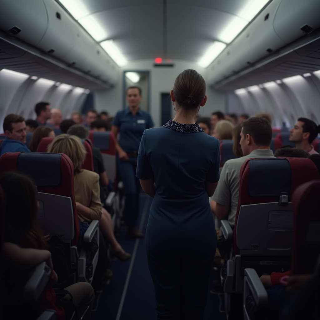 Внутренний вид кабины пассажиров перед посадкой на воду.