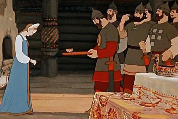 Кадр из мультфильма «Сказка о мертвой царевне и семи богатырях» (1951) / «Союзмультфильм»