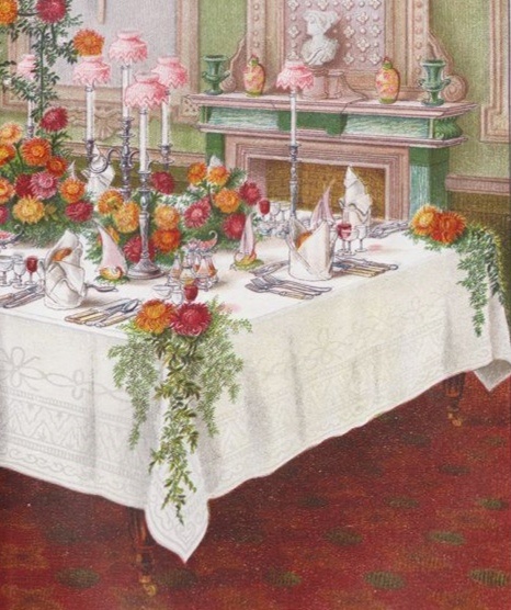 Сервировка стола a la russe. (Деталь). Из книги Mrs. Beeton's Book of Household Management. 1899