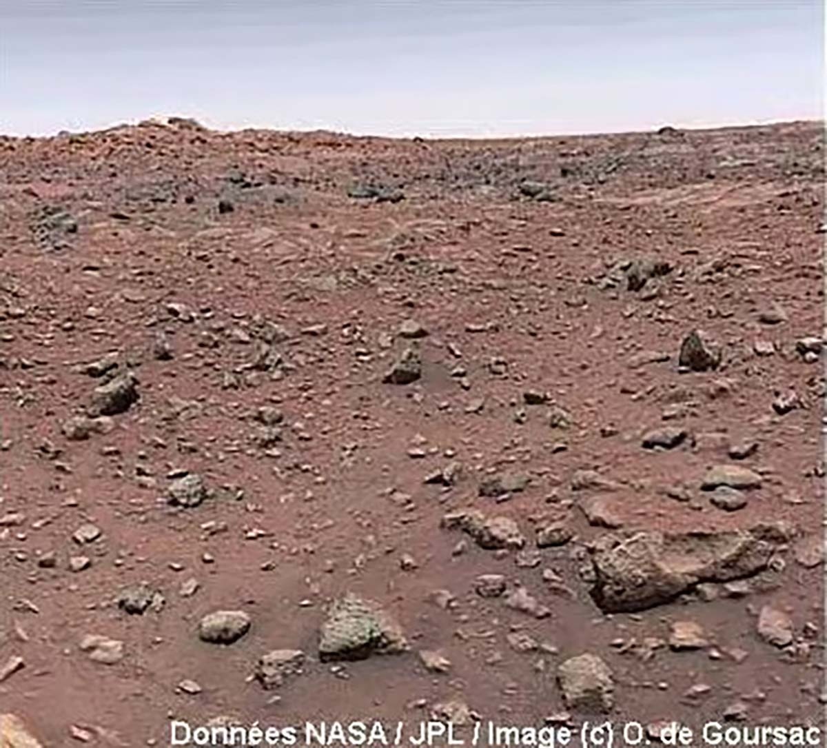 Первое цветное фото Марса со станции Викинг-1 / Фото: NASA