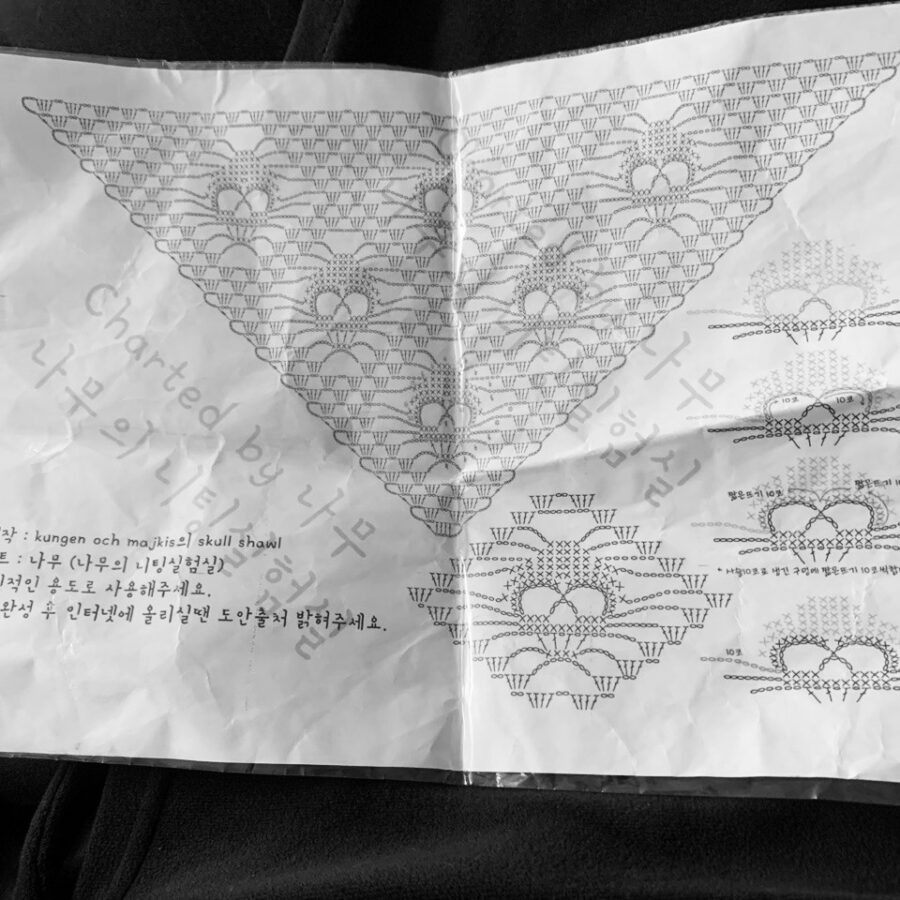    Шаль крючком с черепами   
Источник: Мария Моднова для Креаликум