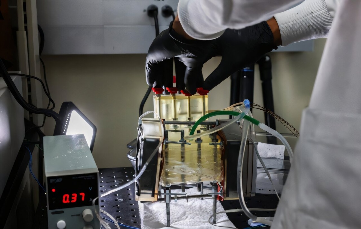 Ранний прототип устройства для сбора атмосферной воды из лаборатории Х. Джереми Чо.    
 Источник: Jeff Scheid / UNLV  📷
