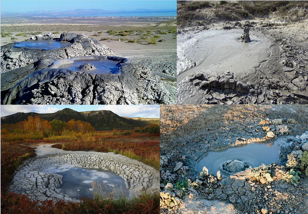 Грязевые источники из разных уголков нашей планеты. 