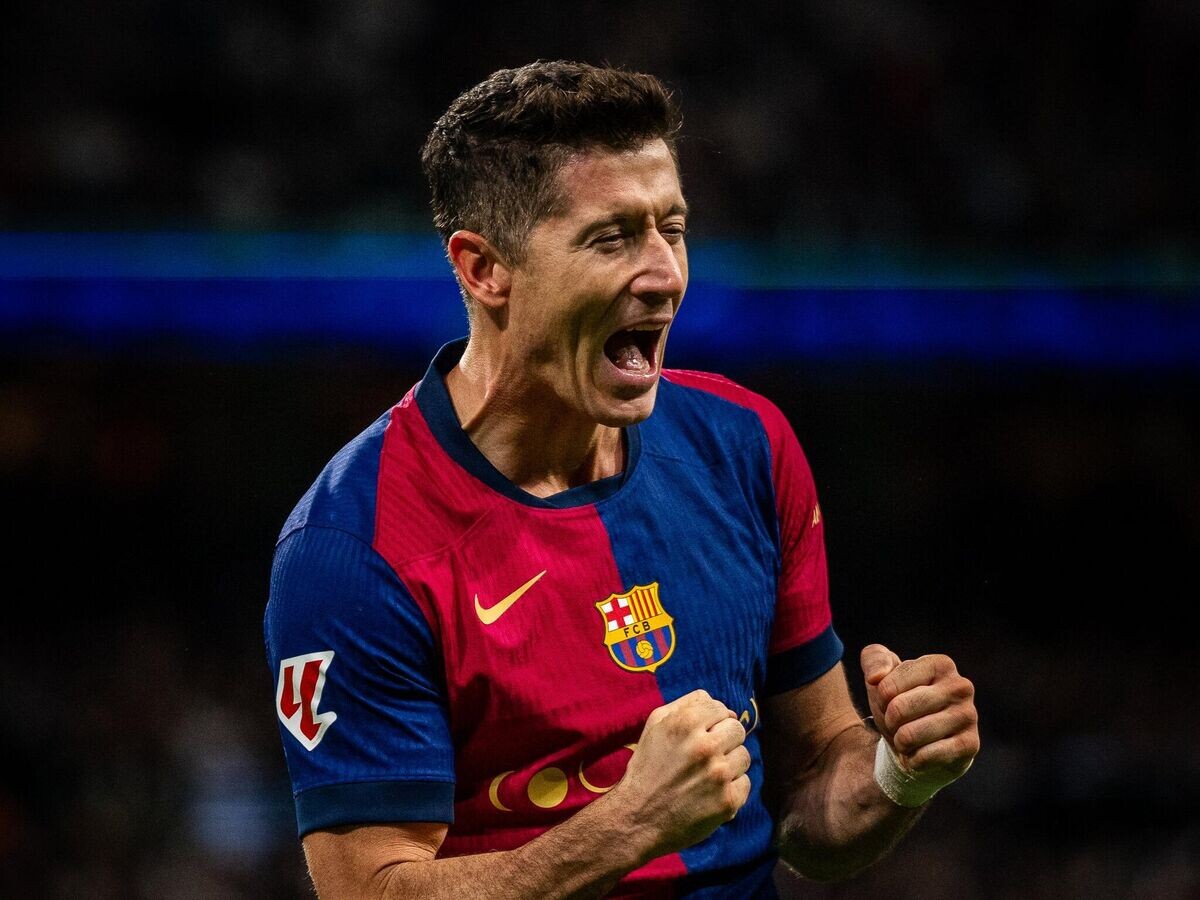    Футболист "Барселоны" Роберт Левандовски© Фото : x.com/fcbarcelona_es