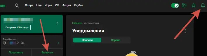    Кнопка «Вывести»