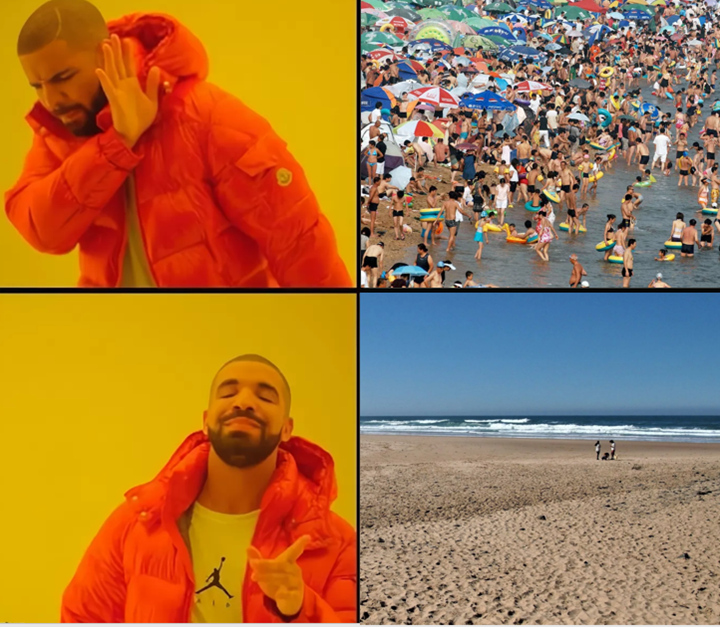 На пляже пару людей.