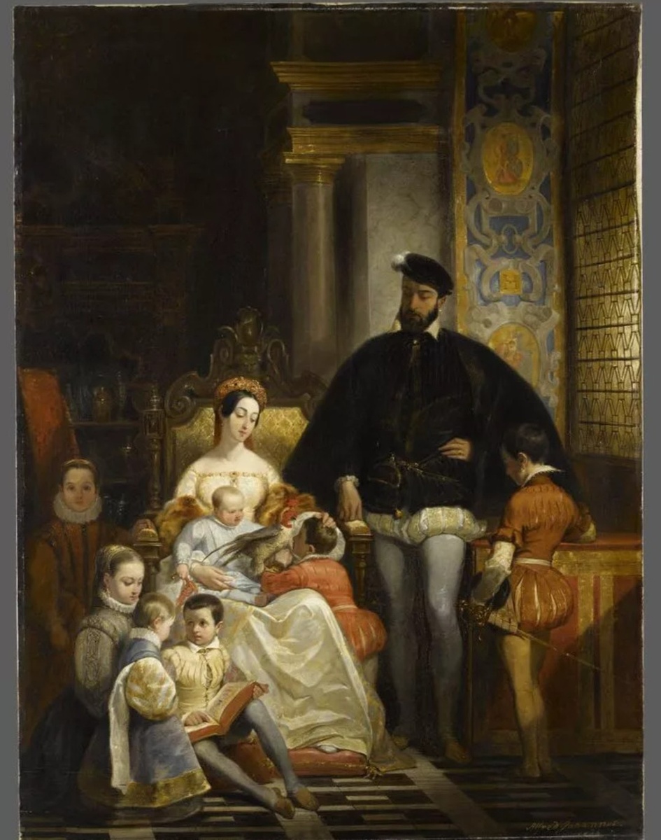 Екатерина Медичи и Генрих ll с семейством, из интернета.