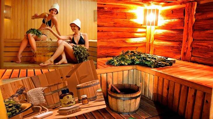 В русской бане.