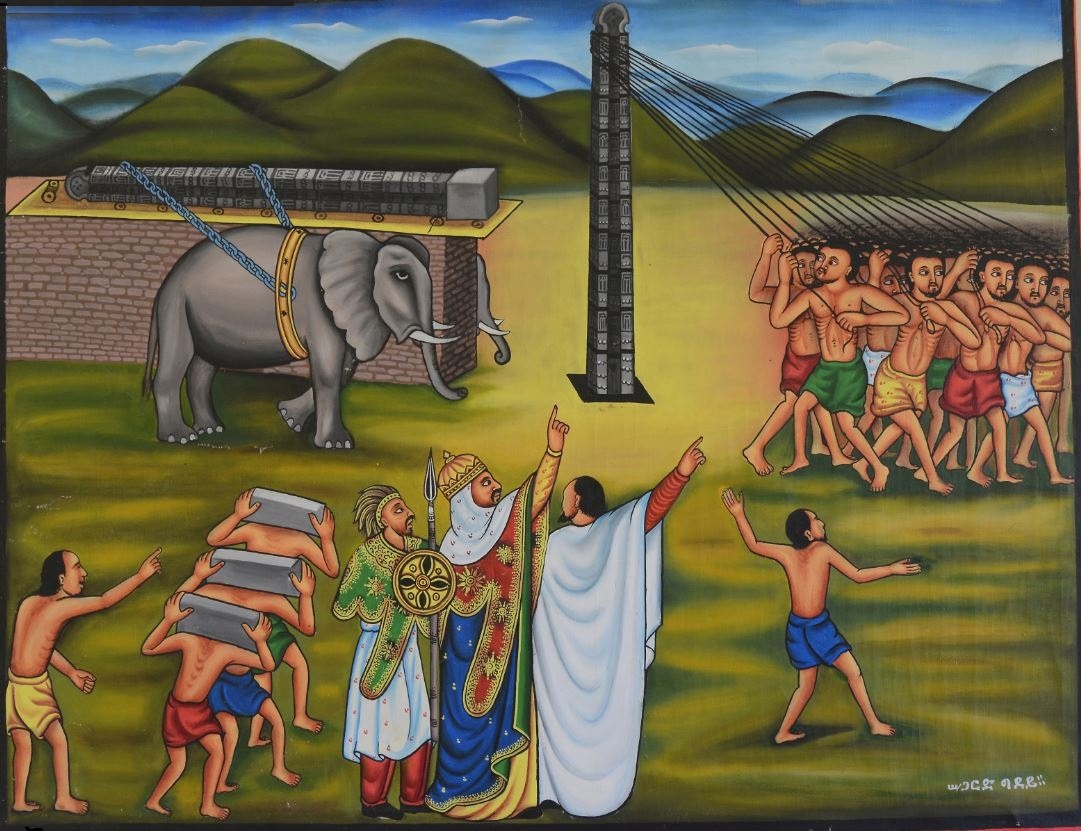 Установка стелы в Аксуме (изображение из открытых источников)