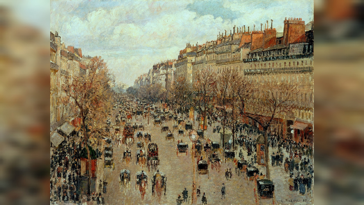 Камиль Писсарро "Бульвар Монмартр в Париже" 1897 год