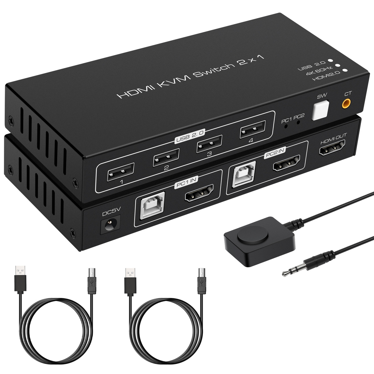 KVM Переключатель (switch) HDMI 2х1 + USB Ultra HD V-2.0 /Vconn/ 