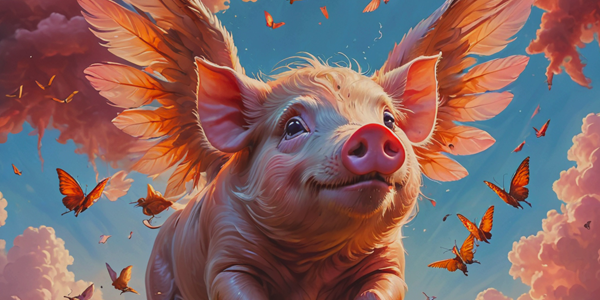 Идиома "when pigs fly" (когда свиньи летают) означает "никогда"