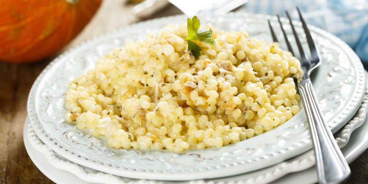 Птитим с беконом и сливками - Пошаговый рецепт