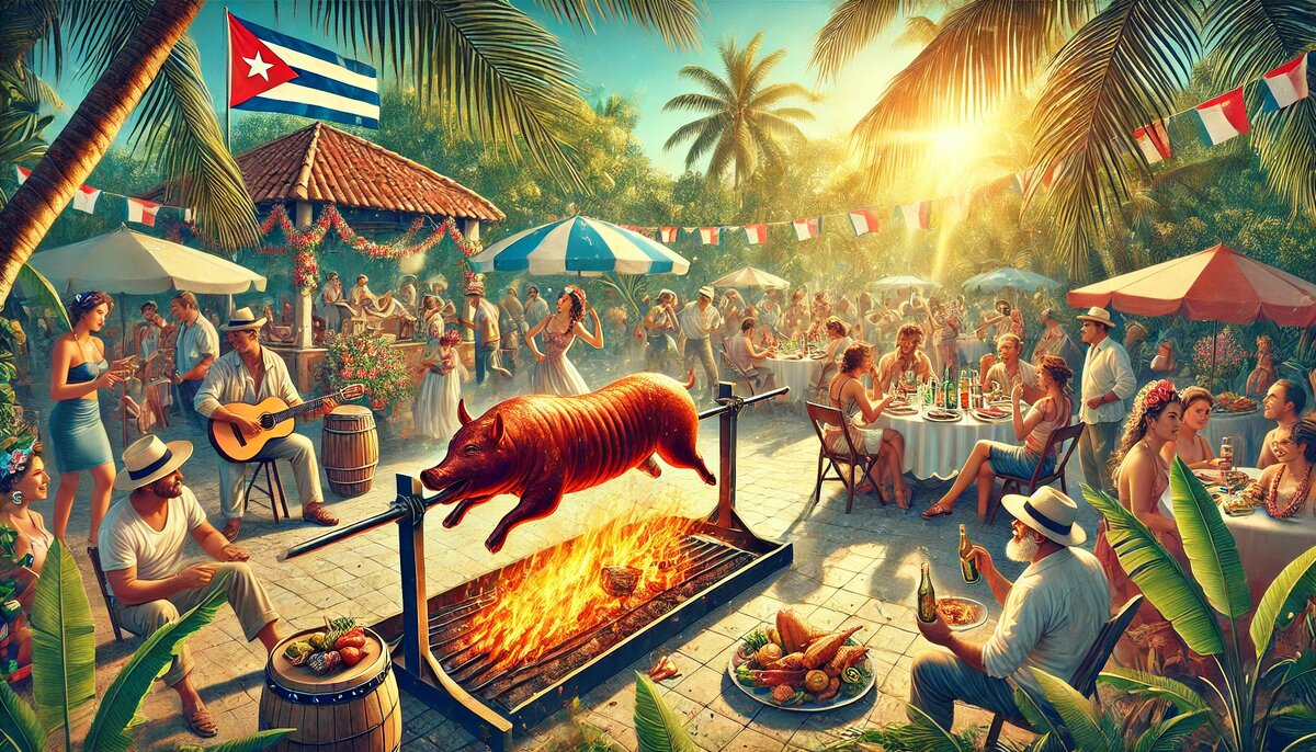 Традиции вокруг Лечон Асадо (сгенерировано DALL-E)