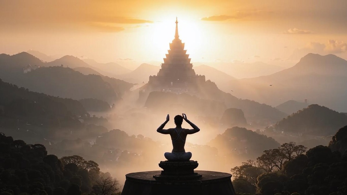 Человек, практикующий йогу и медитацию 